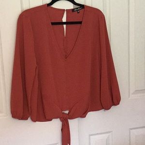 Alice Blue xl tie front blouse. NWOT